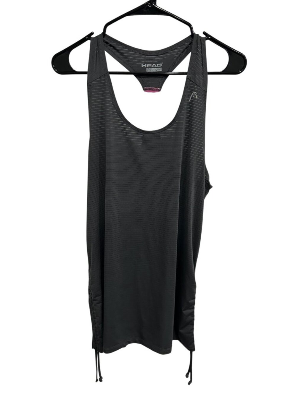 Head Stretch Striped Cinched Sides Racerback Tank Top Size Large Sporty Sleek